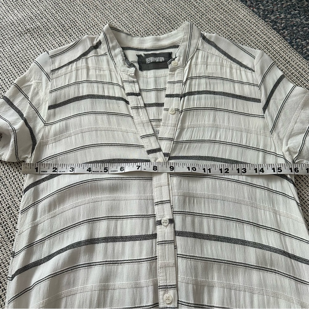 Reformation ghana White and black Striped midi Dress - Picture 5 of 7
